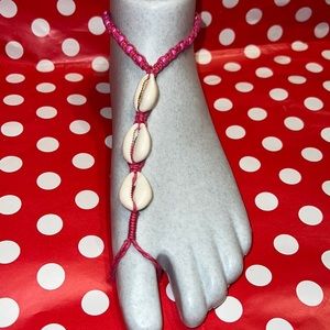 New One Boho Triple Cowrie Sea Shell Anklet Barefoot Sandals Beach Foot Jewelry